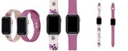Posh Tech Men's and Women's Purple Floral and Purple 2 Piece Silicone Band for Apple Watch 42mm